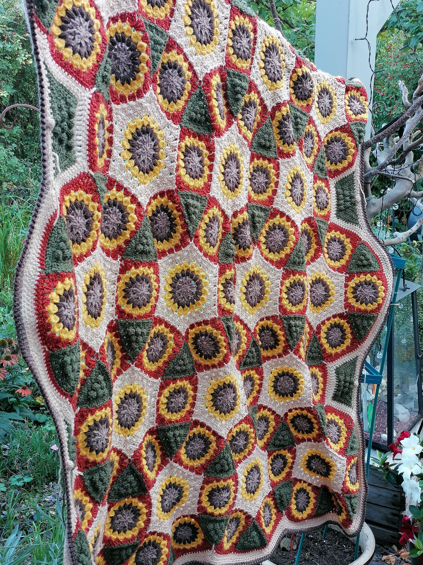 Häkeldecke Sonnenblumen - 125x140cm