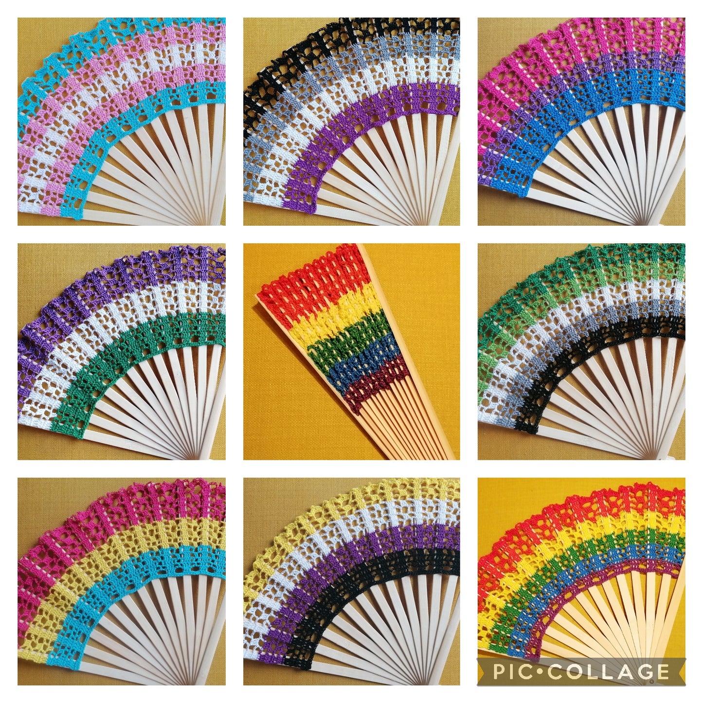Häkelfächer PRIDE-Edition 🌈 (versch. Farbkombis)