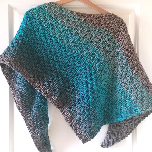 Relievo Shawl  (Colour: Aquamarin)- 51x170cm