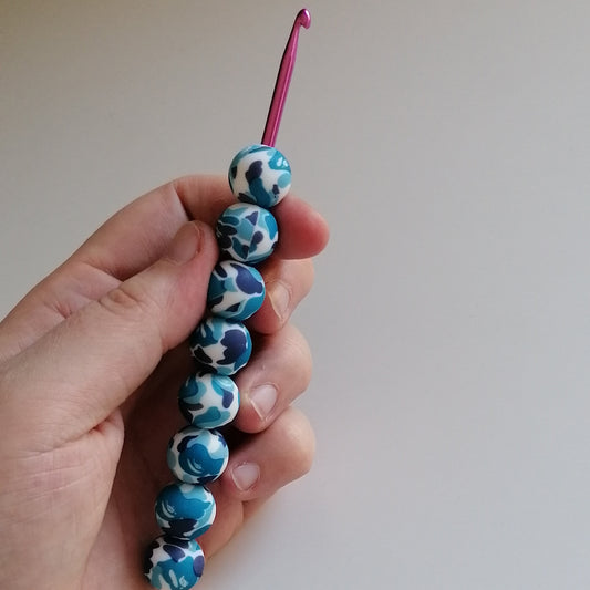 Ergonomische Häkelnadel - Bonbon blau