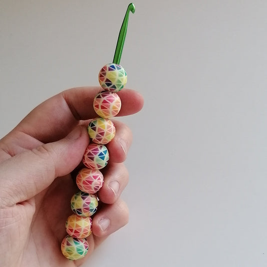 Ergonomische Häkelnadel - Mosaik bunt