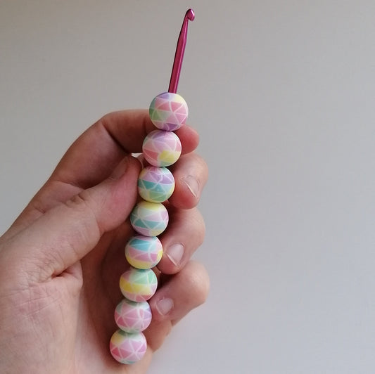 Ergonomische Häkelnadel - Mosaik pastell