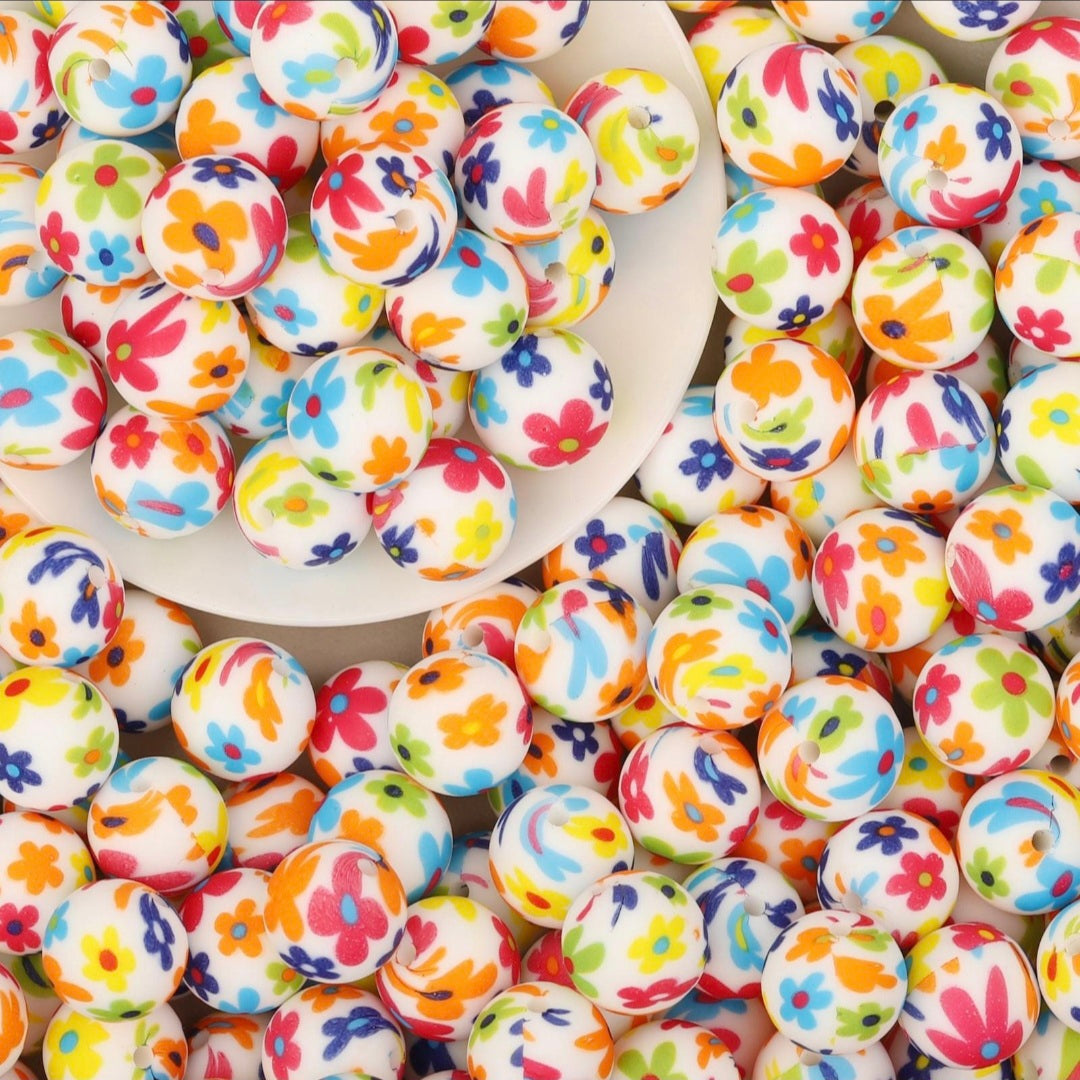 Ergonomische Häkelnadel - Bunte Blumen