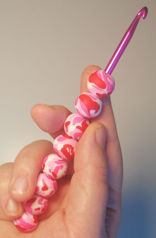Ergonomische Häkelnadel - Bonbon pink