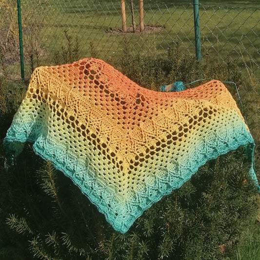 Häkelanleitung - Springtime Whispers Shawl (UK/ US terms)