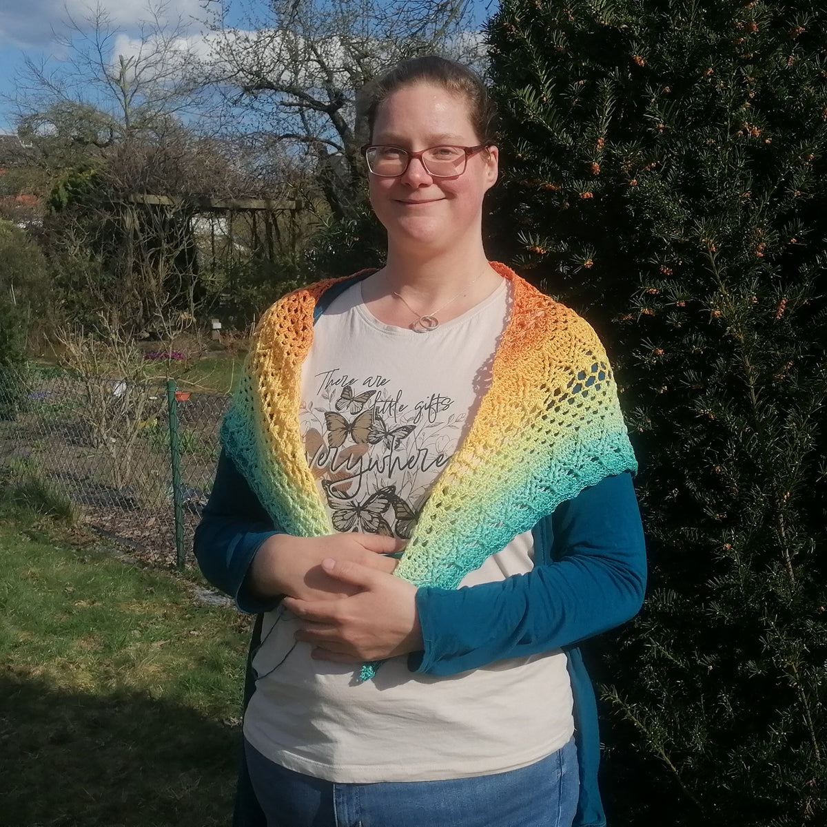 Häkelanleitung - Springtime Whispers Shawl (UK/ US terms)
