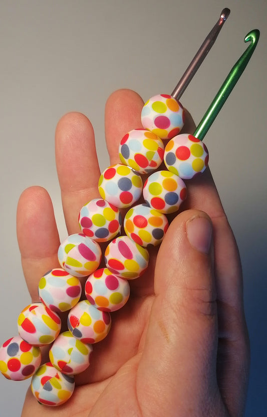 Ergonomische Häkelnadel - Bunte Punkte